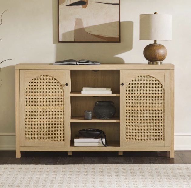 Walker Edison 2-Door Modern Rattan & Wood Sideboard